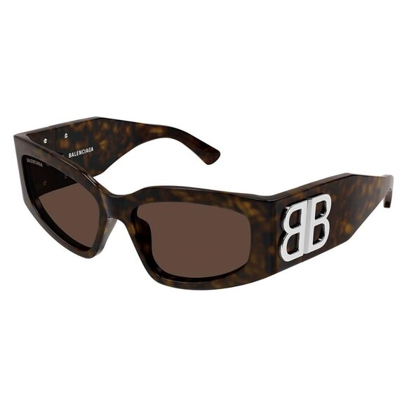New Authentic  BALENCIAGA Havana Cat Eye BB0321S 008 Sunglasses Women - Picture 1 of 4